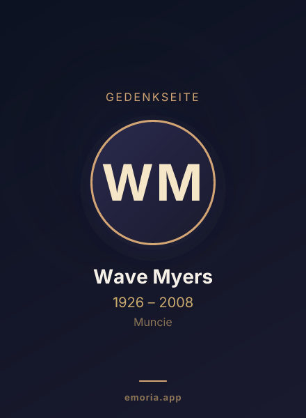 Gedenkportrait von Wave Myers