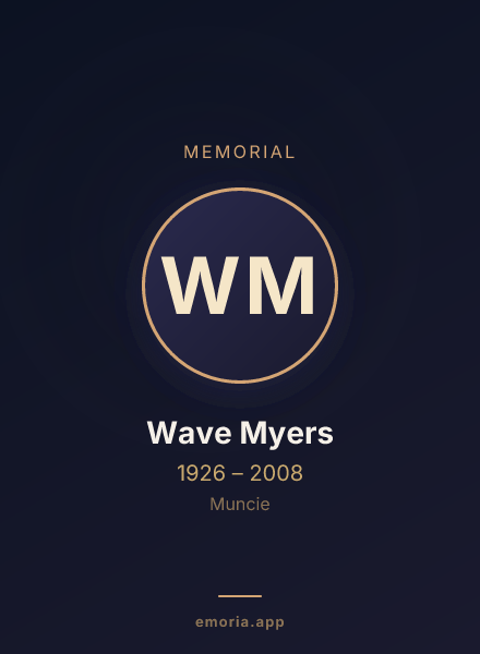 Memorial portrait of Wave Myers
