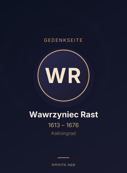 Gedenkportrait von Wawrzyniec Rast