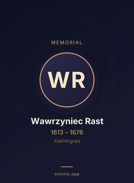Memorial portrait of Wawrzyniec Rast
