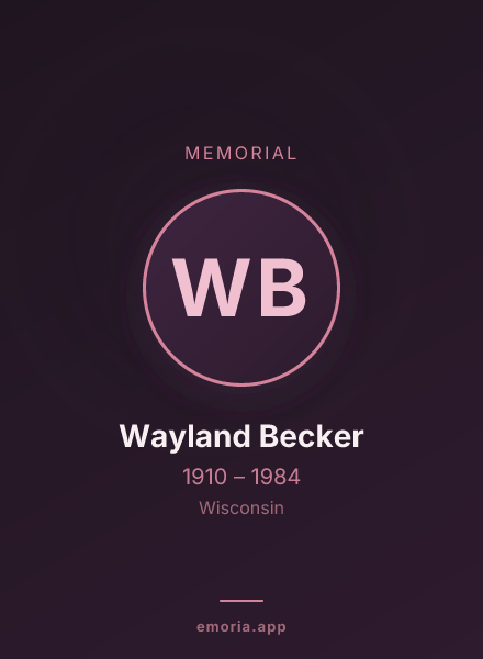 Memorial portrait of Wayland Becker