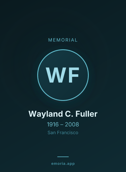 Memorial portrait of Wayland C. Fuller