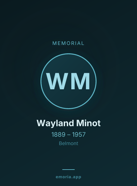 Memorial portrait of Wayland Minot