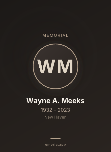 Memorial portrait of Wayne A. Meeks