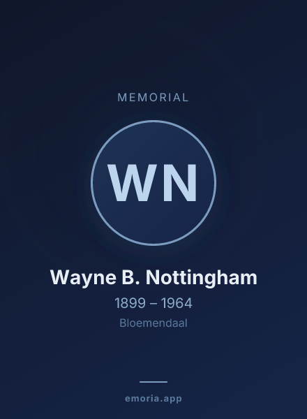 Memorial portrait of Wayne B. Nottingham