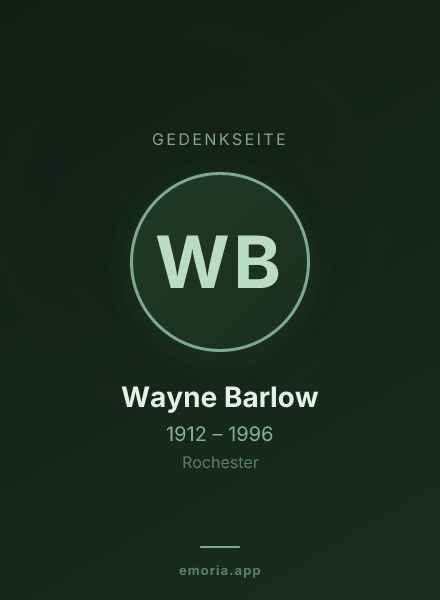 Gedenkportrait von Wayne Barlow