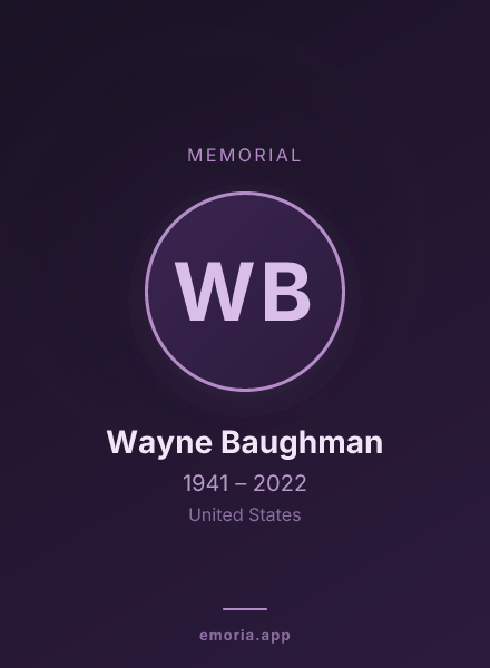 Memorial portrait of Wayne Baughman