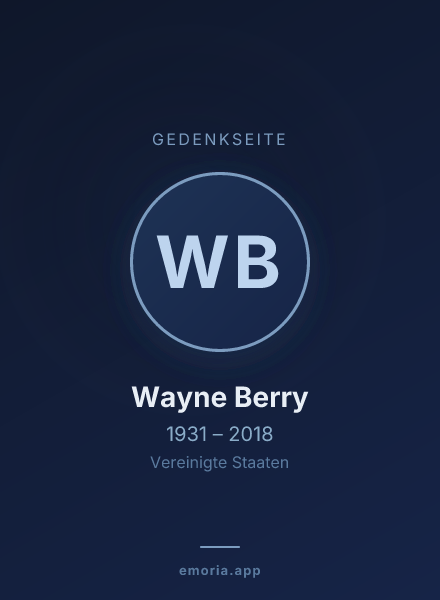 Gedenkportrait von Wayne Berry