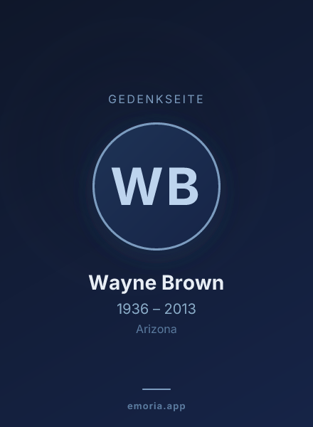 Gedenkportrait von Wayne Brown