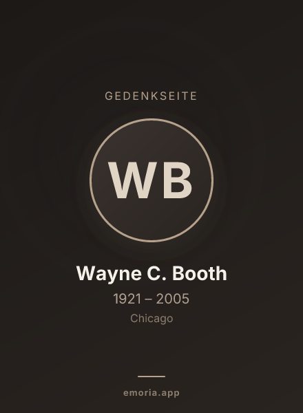 Gedenkportrait von Wayne C. Booth