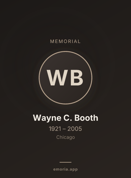 Memorial portrait of Wayne C. Booth