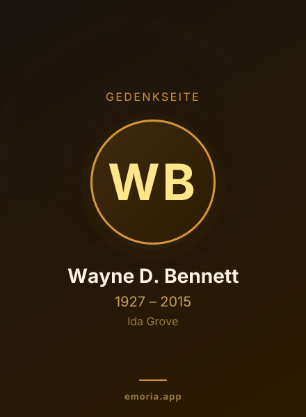 Gedenkportrait von Wayne D. Bennett