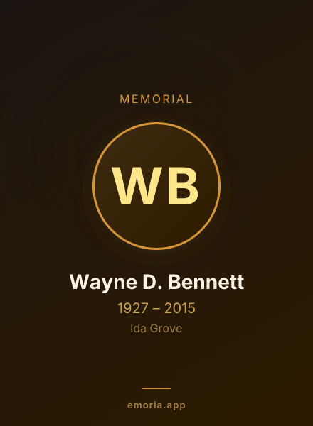 Memorial portrait of Wayne D. Bennett