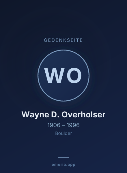 Gedenkportrait von Wayne D. Overholser