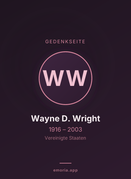 Gedenkportrait von Wayne D. Wright