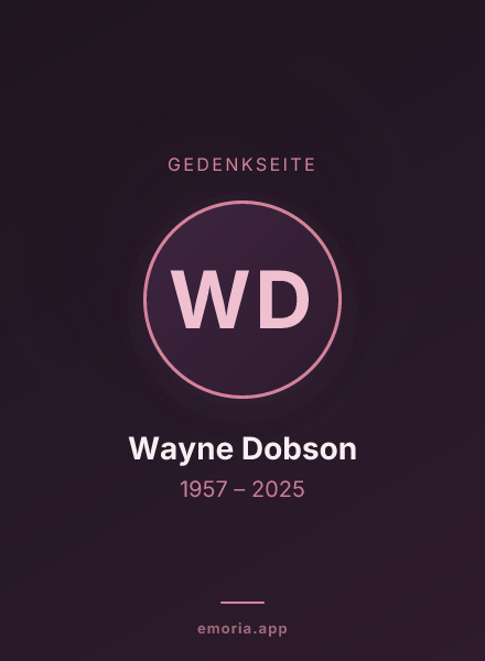 Gedenkportrait von Wayne Dobson