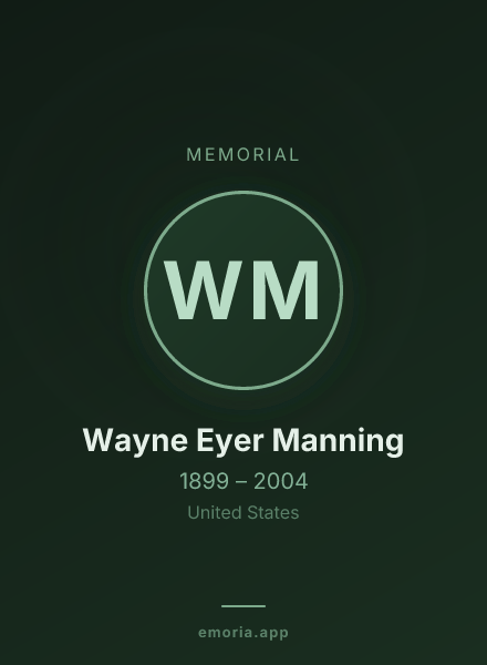 Memorial portrait of Wayne Eyer Manning