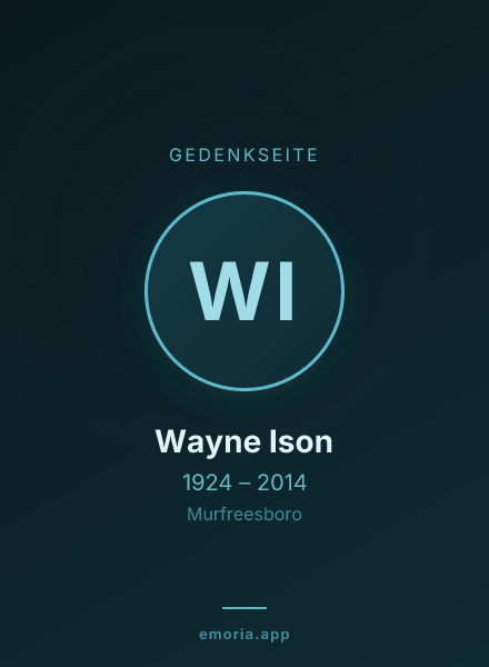 Gedenkportrait von Wayne Ison