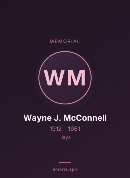 Memorial portrait of Wayne J. McConnell