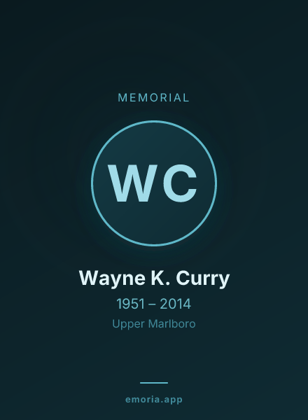 Memorial portrait of Wayne K. Curry