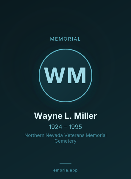 Memorial portrait of Wayne L. Miller