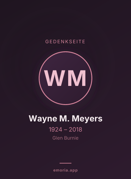 Gedenkportrait von Wayne M. Meyers