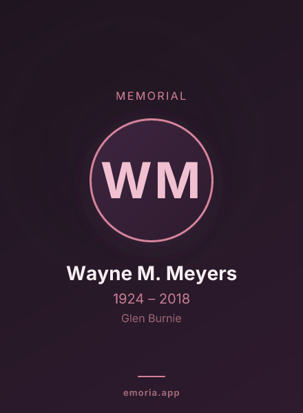 Memorial portrait of Wayne M. Meyers