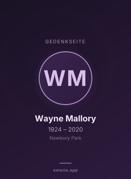 Gedenkportrait von Wayne Mallory