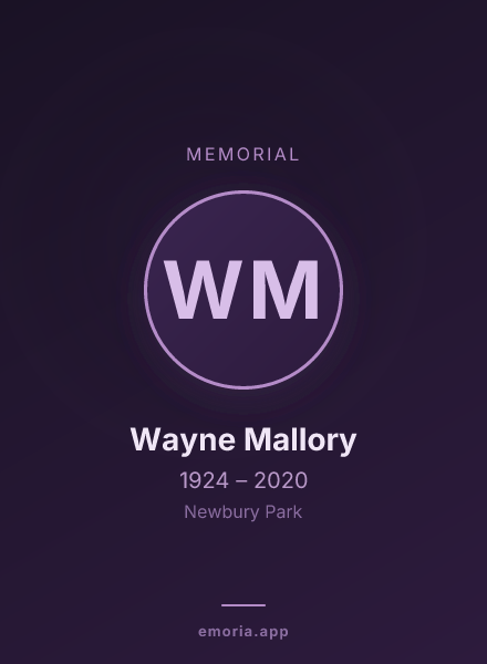 Memorial portrait of Wayne Mallory