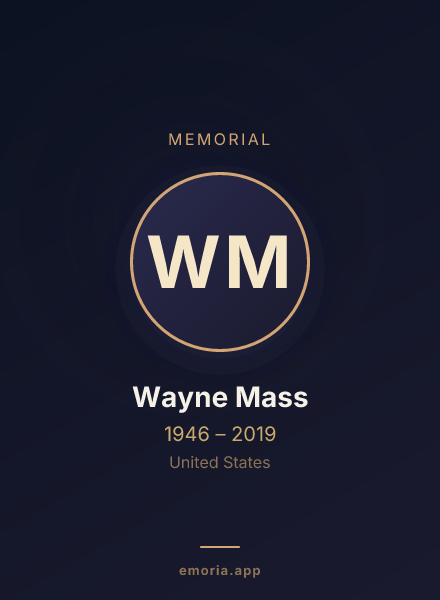 Memorial portrait of Wayne Mass