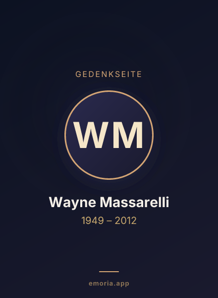 Gedenkportrait von Wayne Massarelli