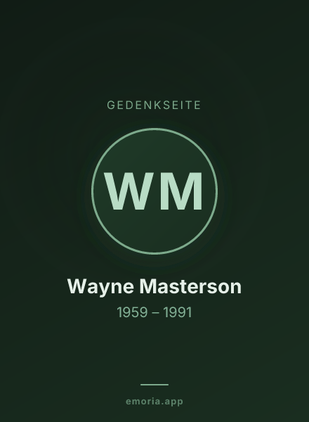 Gedenkportrait von Wayne Masterson