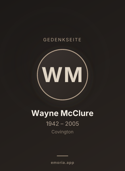 Gedenkportrait von Wayne McClure