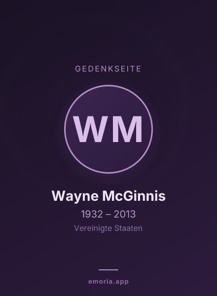 Gedenkportrait von Wayne McGinnis