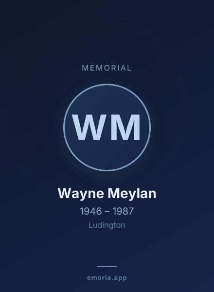 Memorial portrait of Wayne Meylan
