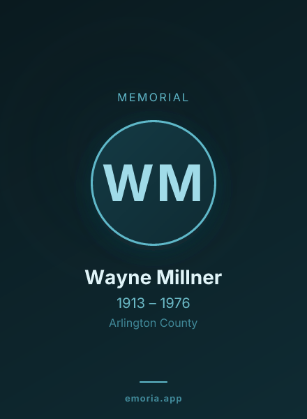 Memorial portrait of Wayne Millner