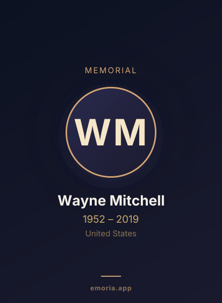 Memorial portrait of Wayne Mitchell