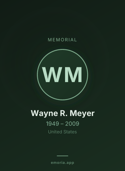 Memorial portrait of Wayne R. Meyer