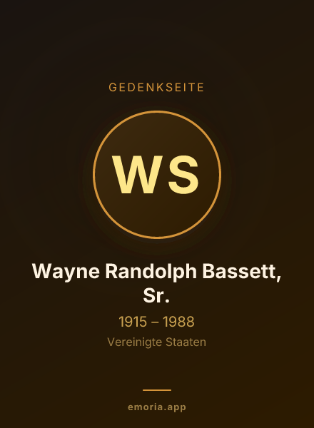 Gedenkportrait von Wayne Randolph Bassett, Sr.