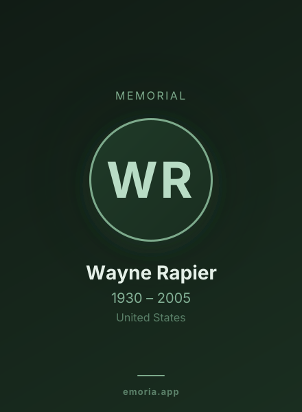 Memorial portrait of Wayne Rapier