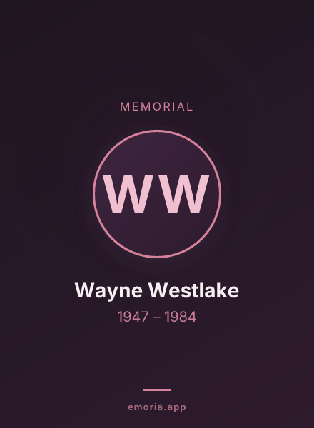 Memorial portrait of Wayne Westlake