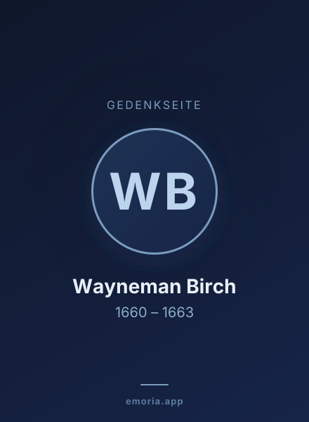 Gedenkportrait von Wayneman Birch