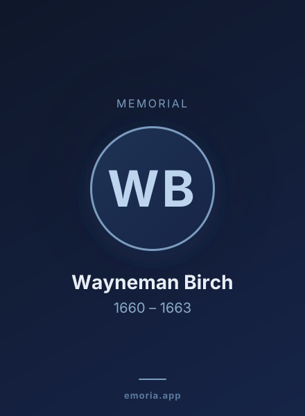 Memorial portrait of Wayneman Birch