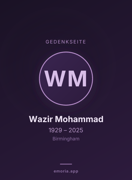 Gedenkportrait von Wazir Mohammad