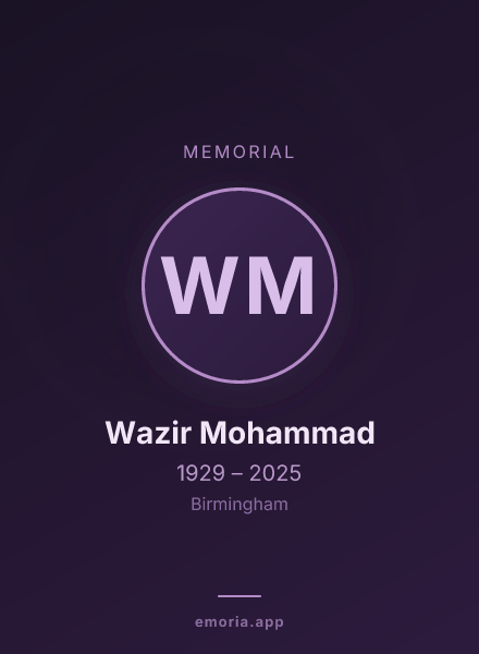 Memorial portrait of Wazir Mohammad