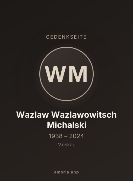 Gedenkportrait von Wazlaw Wazlawowitsch Michalski