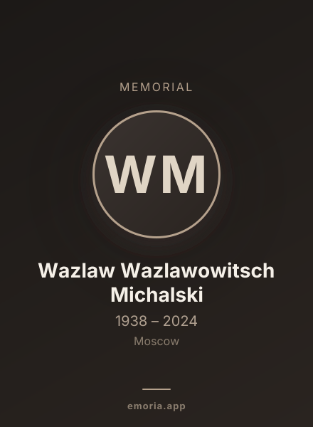 Memorial portrait of Wazlaw Wazlawowitsch Michalski