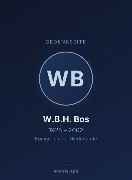Gedenkportrait von W.B.H. Bos