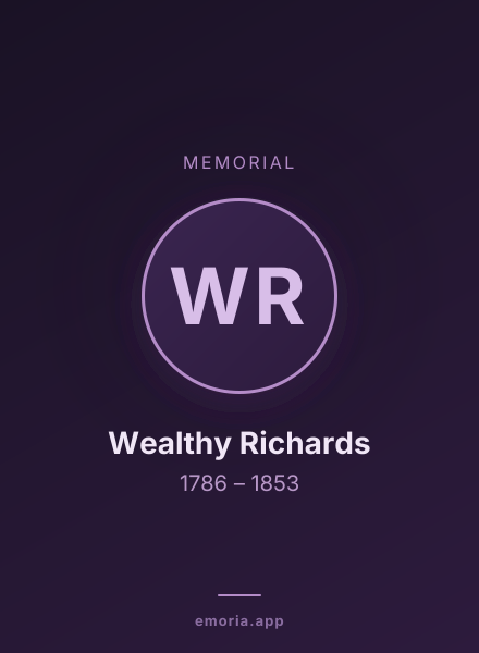 Memorial portrait of Wealthy Richards