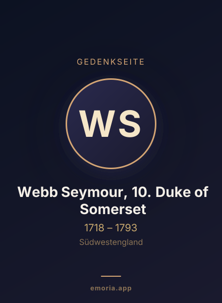 Gedenkportrait von Webb Seymour, 10. Duke of Somerset